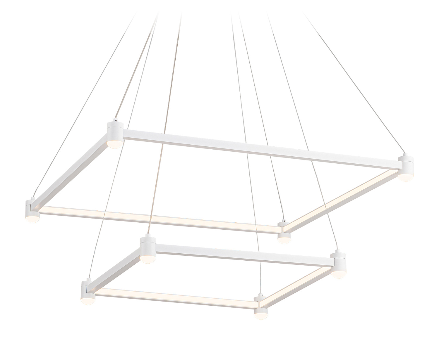 Подвесной светодиодный светильник FL5595/2+8 WH белый 60W 3000K/4200K/6400K 600*600*1300 (без ПДУ)