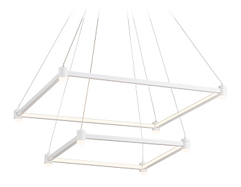 Подвесной светодиодный светильник FL5595/2+8 WH белый 60W 3000K/4200K/6400K 600*600*1300 (без ПДУ)