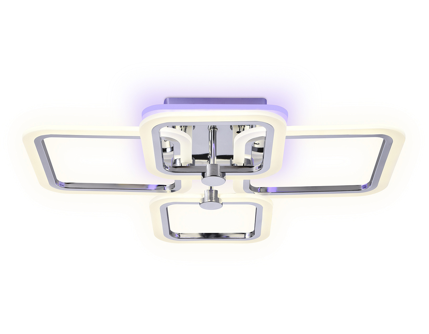 Потолочный светодиодный светильник с пультом FA534/2+2 CH хром 105W 580*420*130 (ПДУ РАДИО 2.4G)