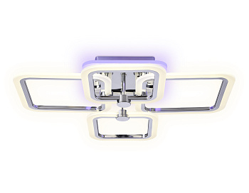 Потолочный светодиодный светильник с пультом FA534/2+2 CH хром 105W 580*420*130 (ПДУ РАДИО 2.4G)