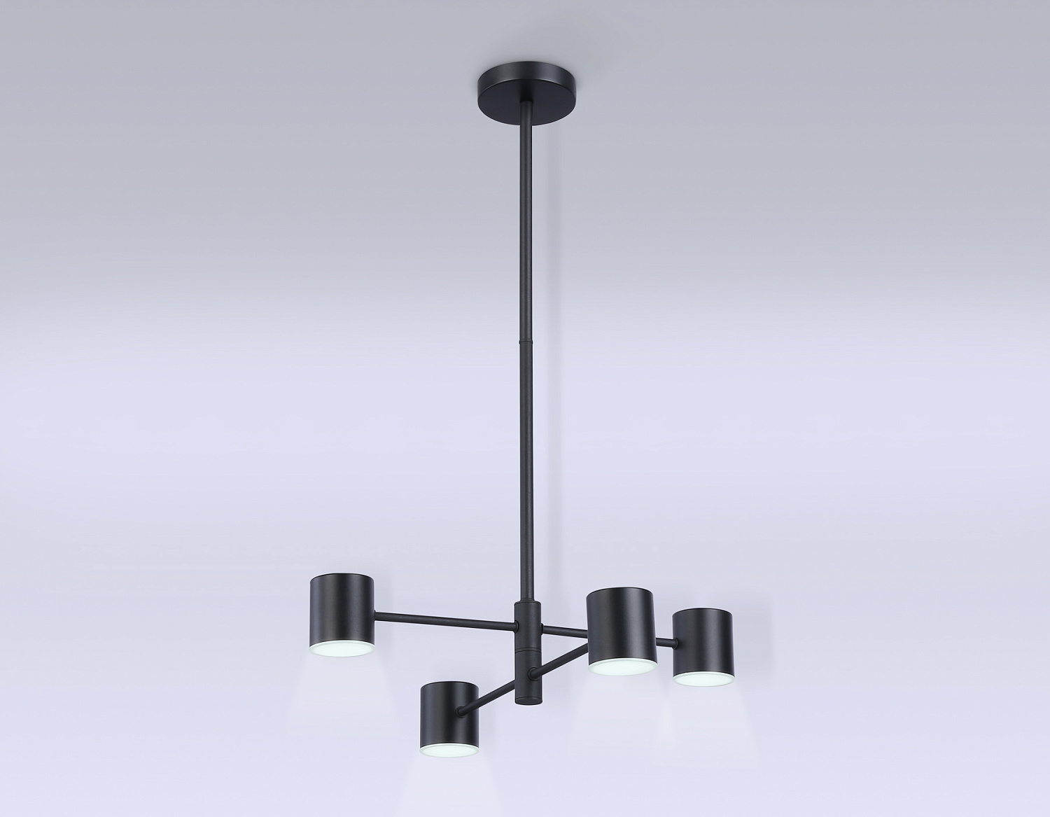 Подвесной светодиодный светильник FL51707/4 BK черный 3000K/4200K/6400K 20W D500*780 (Без ПДУ)