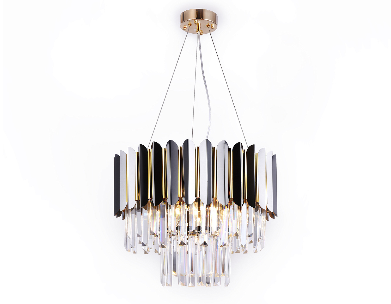 Подвесная люстра с хрусталем TR5297/7 DCH/GD черный хром/золото E14/7 max 40W D500*780