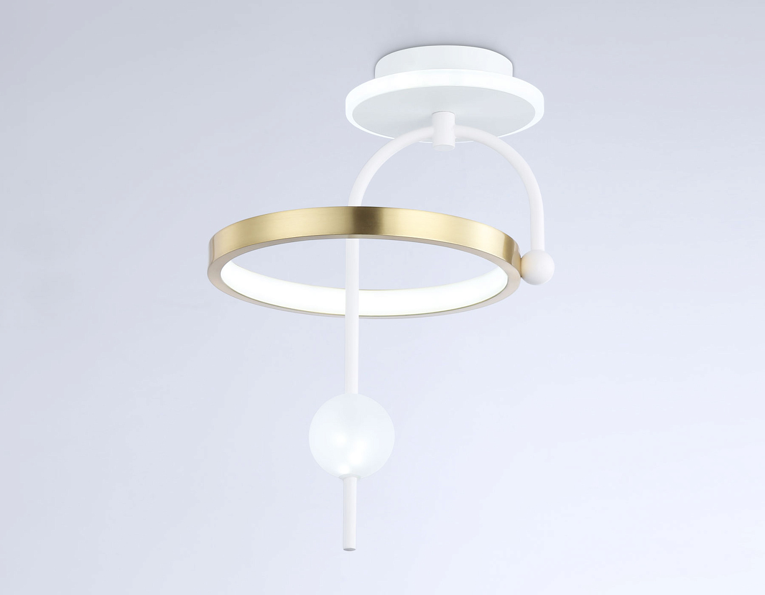 Потолочный светодиодный светильник FL66422 WH/GD белый/золото 3000K/4200K/6400K 15W 240*220*347.7 (Без ПДУ)