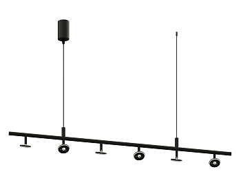 Корпус светильника подвесной поворотный для насадок D60 C9006/6 SBK черный песок 1200*60*1200mm MR16 GU5.3/6
