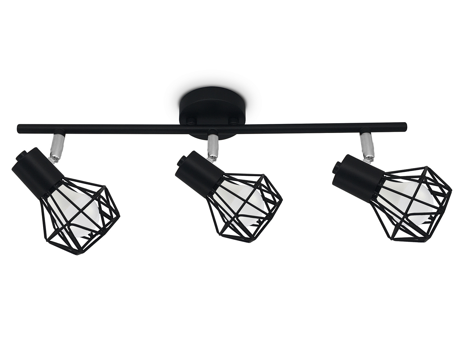 Настенно-потолочный спот в стиле лофт TR8622/3 BK/CH черный/хром E27*3 max 40W 460*91*175