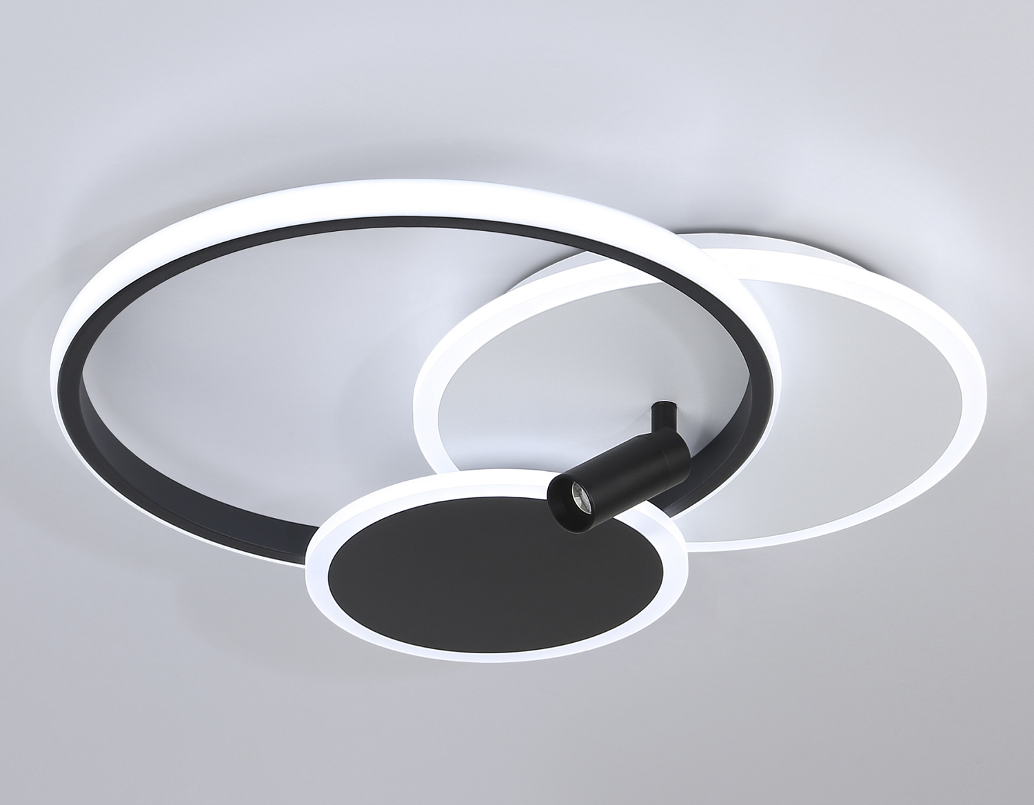 Настенно-потолочный светодиодный светильник с пультом FL5118/3+1 WH/BK белый/черный 64W 3000K/4200K/6400K+4200K 480*425*110 (ПДУ ИК)