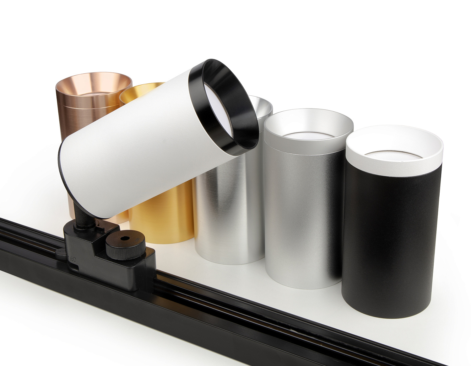 Комплект трекового однофазного светильника XT6322061 SWH/PBK белый песок/черный полированный MR16 GU5.3 (A2520, C6322, N6131)