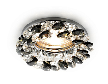 Встраиваемый точечный светильник MR16 с хрусталем K206 BK/CH хром/черный хрусталь MR16