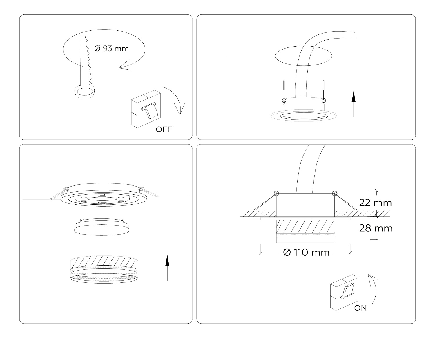 Светильник встраиваемый TN5219 BK черный GX53 D110*50