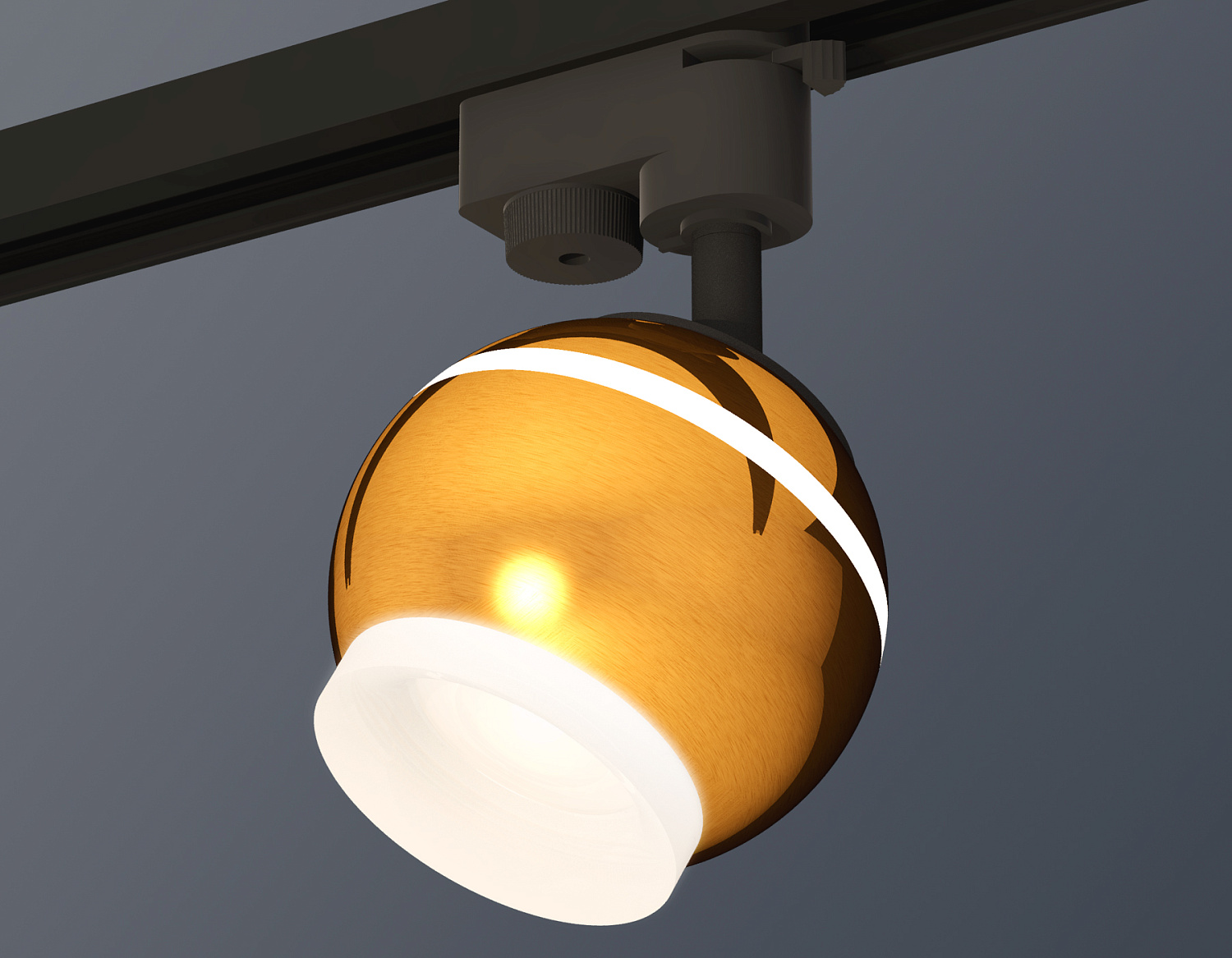 Комплект трекового однофазного светильника с подсветкой XT1105007 PYG/SBK/FR золото желтое полированное/черный песок/белый матовый MR16 GU5.3 LED 3W 4200K