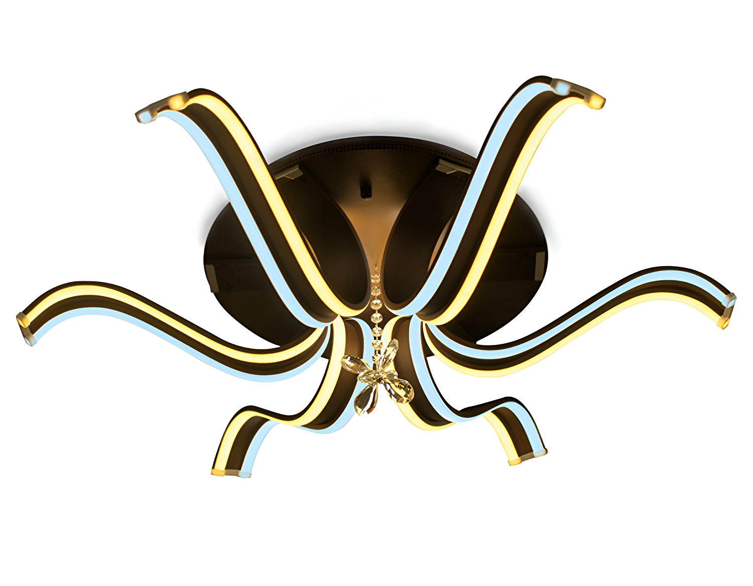 Потолочный светодиодный светильник с пультом FL144/6 CF кофе 84W D900*200 (ПДУ РАДИО 2.4)