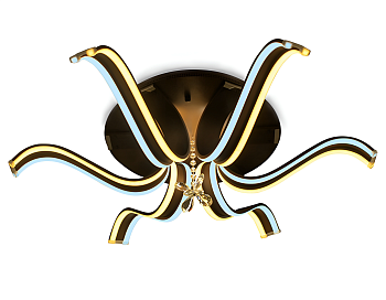 Потолочный светодиодный светильник с пультом FL144/6 CF кофе 84W D900*200 (ПДУ РАДИО 2.4)