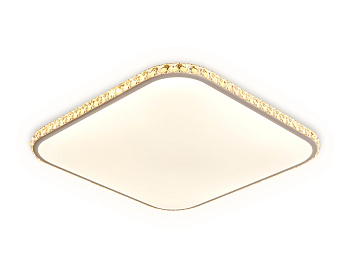 Потолочный светодиодный светильник с пультом и дополнительной подсветкой FF75 WH белый 48W+24W 400*400*60 (ПДУ ИК)