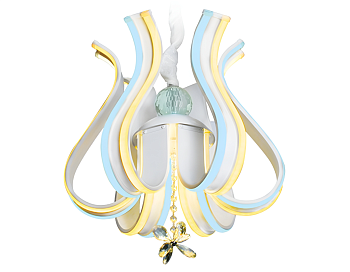 Подвесная светодиодная люстра с пультом FL112/6 WH белый 156W 460*460*400 (ПДУ РАДИО 2.4)