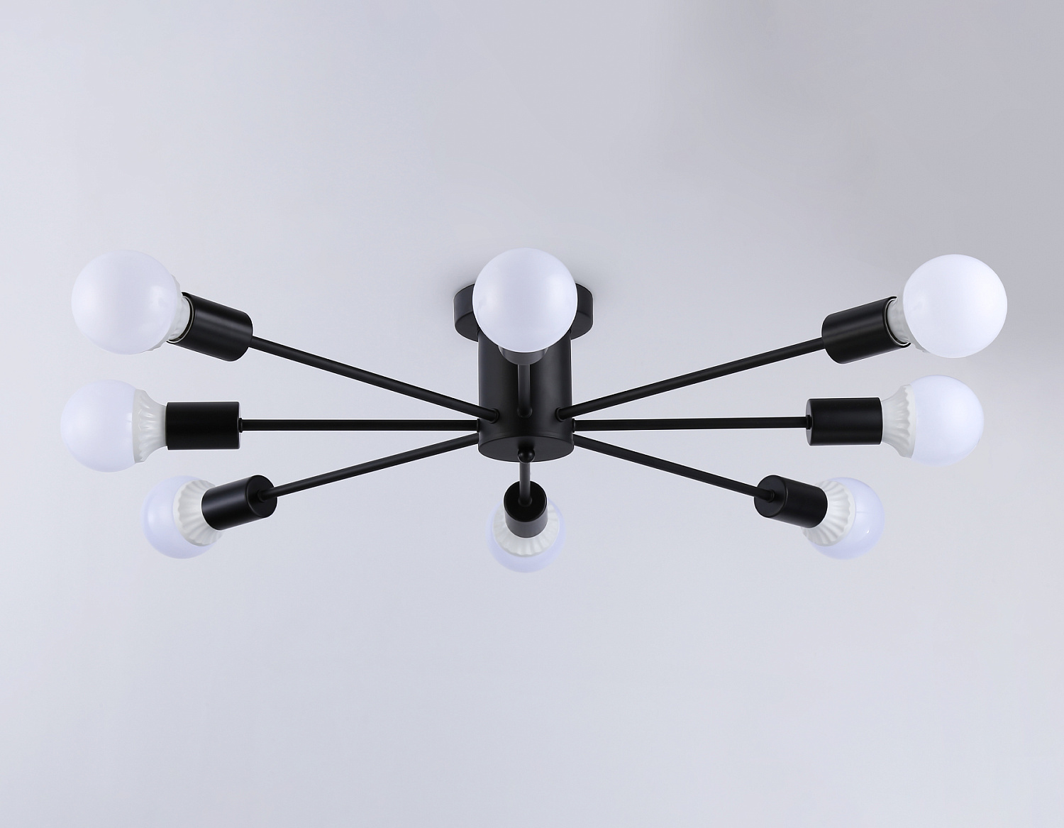 Потолочный светильник в стиле лофт TR80411/8 BK черный E27/8 max 60W D950*150