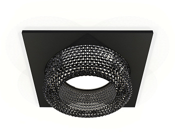 Комплект встраиваемого светильника с композитным хрусталем XC7632021 SBK/BK черный песок/тонированный MR16 GU5.3 (C7632, N7192)
