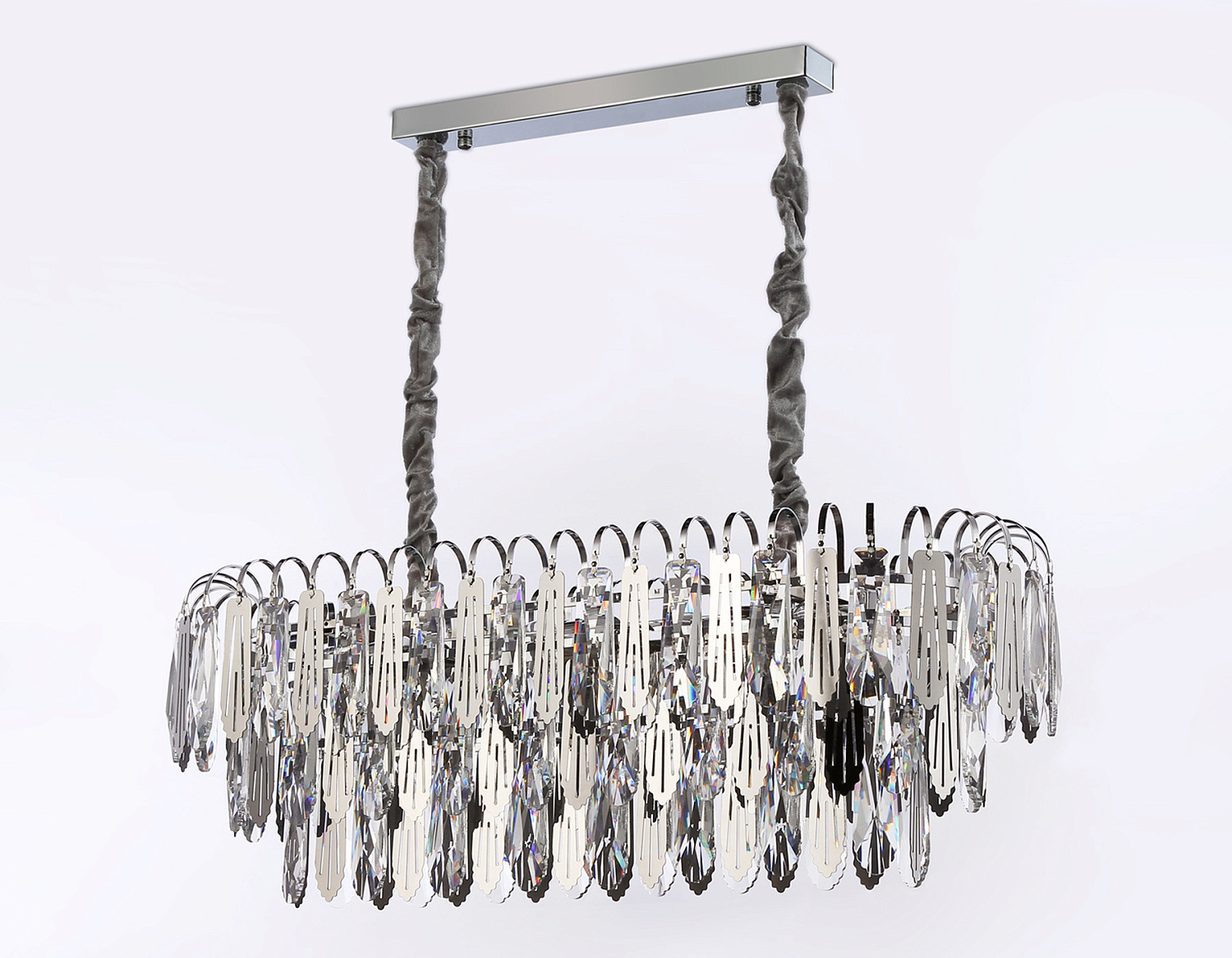 Подвесная люстра с хрусталем TR5259/10 CH/CL хром/прозрачный E27*10 max 40W 800*300*270