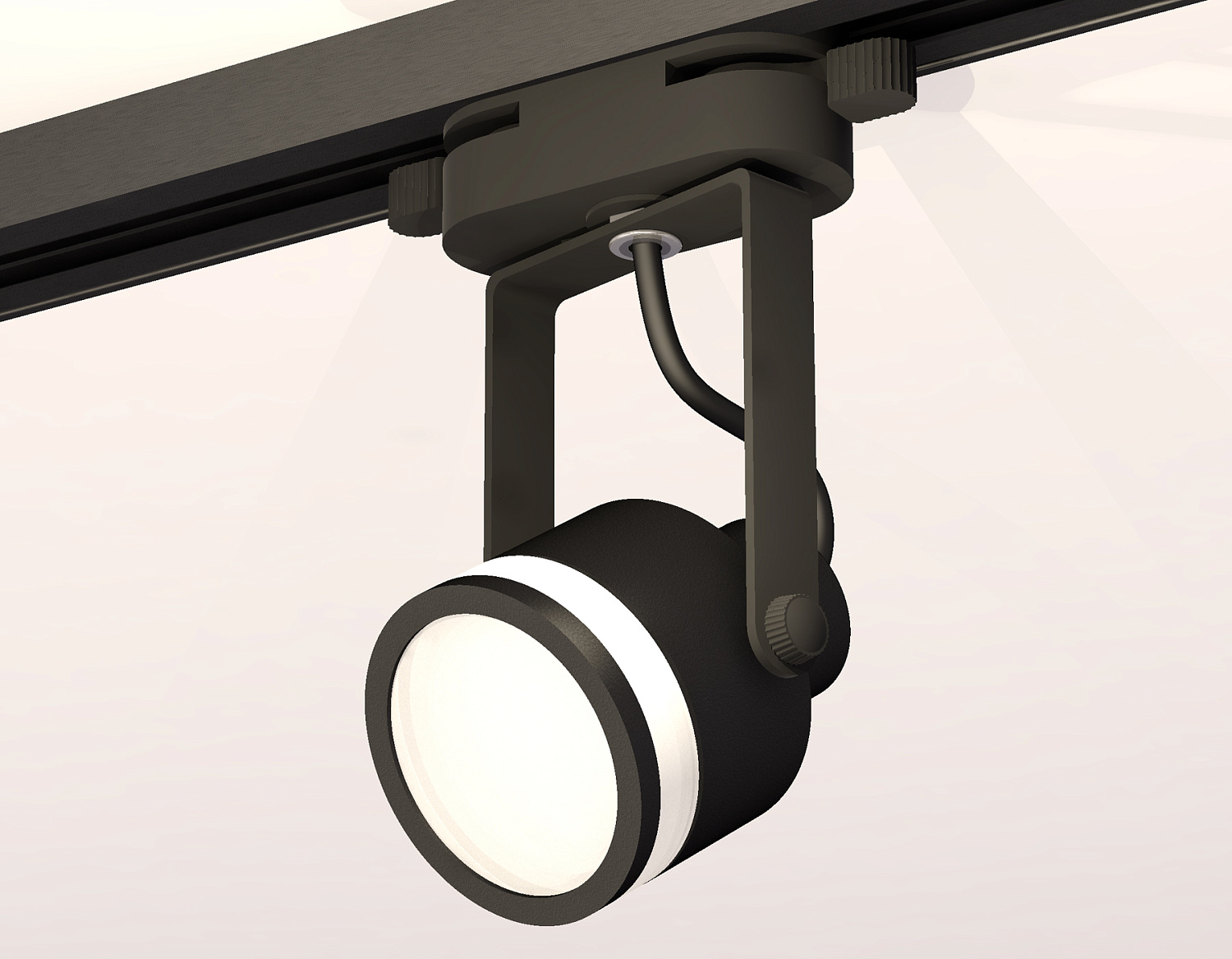 Комплект трекового однофазного светильника с акрилом XT6602080 PBK/SBK/FR черный полированный/черный песок/белый матовый MR16 GU10 (C6602, N6221)