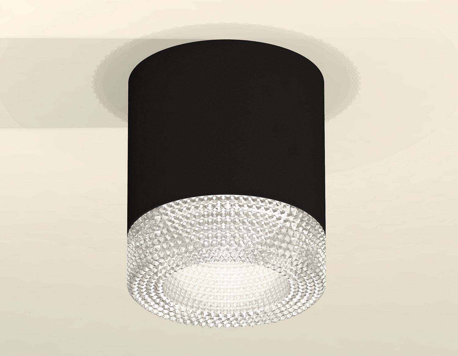 Комплект накладного светильника с композитным хрусталем XS7402010 SBK/CL черный песок/прозрачный MR16 GU5.3 (C7402, N7191)