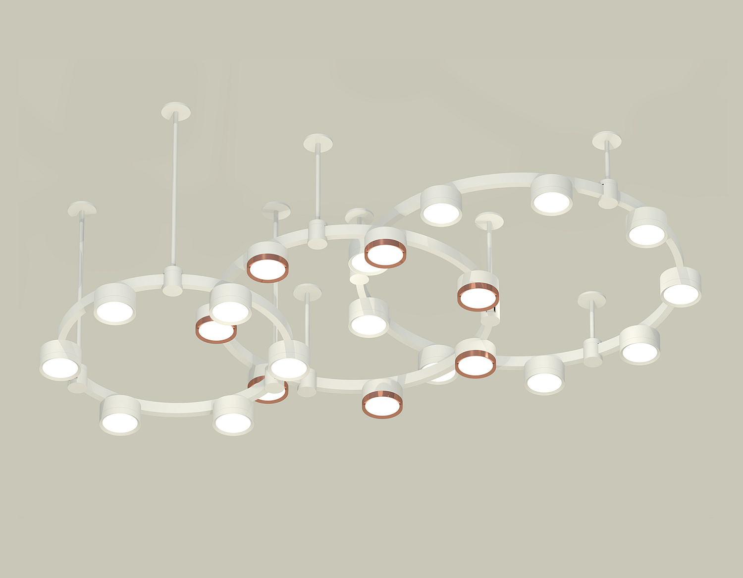 Комплект подвесного светильника Techno Ring XR92212200/22 SWH/PPG белый песок/золото розовое полированное GX53