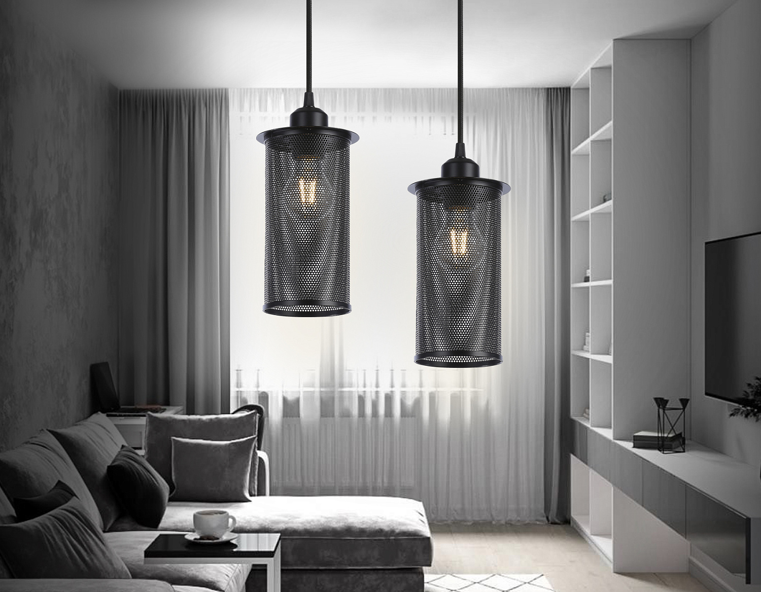 Подвесной светильник в стиле лофт TR8162 BK черный E27 max 40W D102*1055