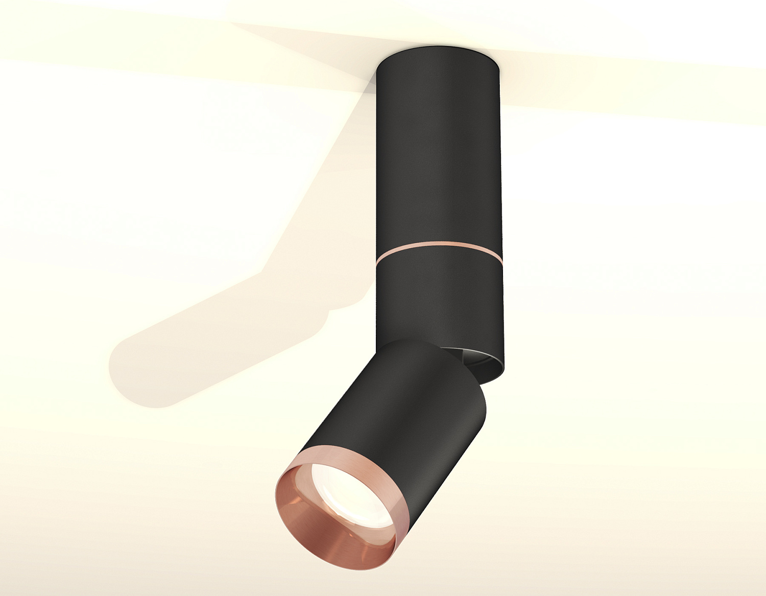 Комплект накладного поворотного светильника XM6313145 SBK/PPG черный песок/золото розовое полированное MR16 GU5.3