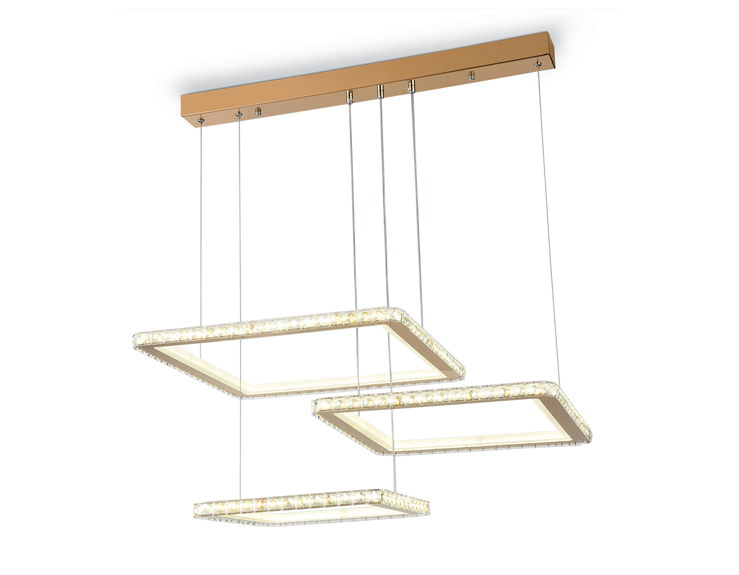 Управляемый подвесной светодиодный светильник FA1761/3 GD золото 180W 3000K+6400K/3000K/6400K/4200K+4200K 680*460*740 (ПДУ РАДИО 2.4G)