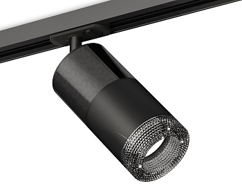 Комплект трекового светильника с композитным хрусталем XT7402051 SBK/DCH/BK черный песок/черный хром/тонированный MR16 GU5.3