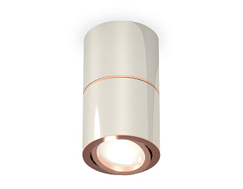 Комплект накладного поворотного светильника XS7405080 PSL/PPG серебро полированное/золото розовое полированное MR16 GU5.3