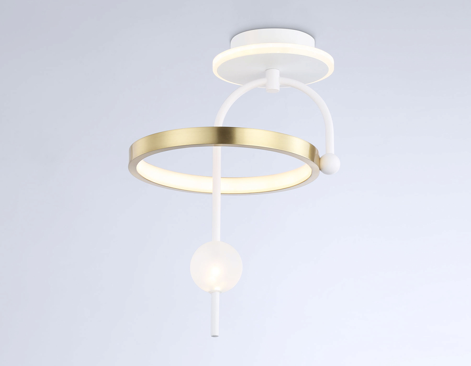 Потолочный светодиодный светильник FL66422 WH/GD белый/золото 3000K/4200K/6400K 15W 240*220*347.7 (Без ПДУ)