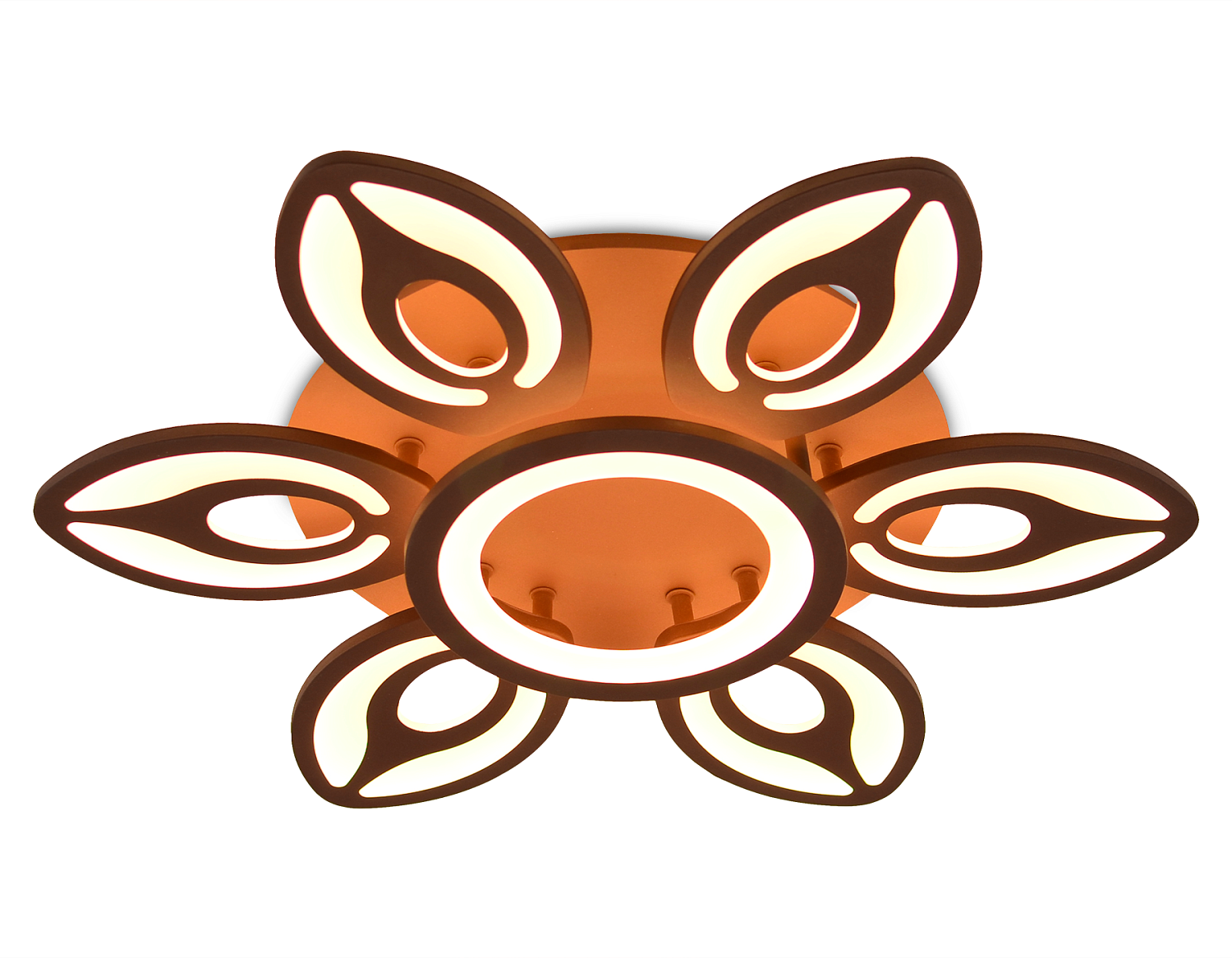 Потолочный светодиодный светильник с пультом FA463/6+1 CF кофе 97W D650*120 (ПДУ РАДИО 2.4)