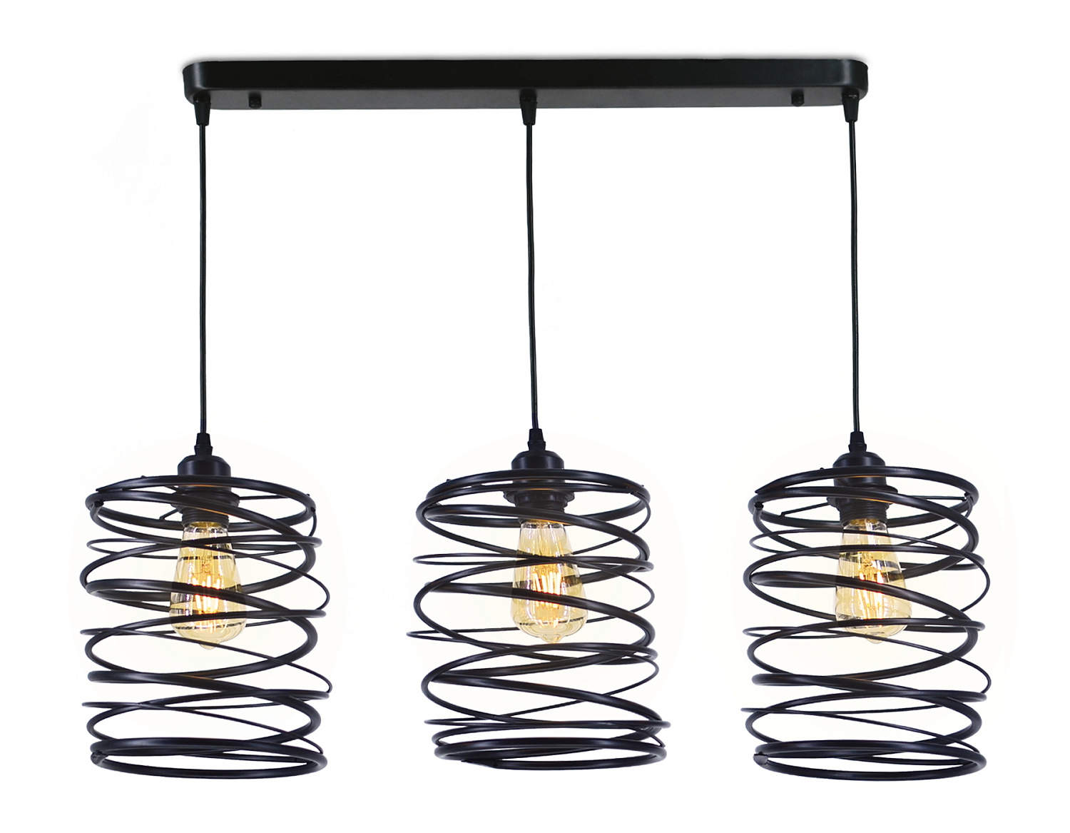 Подвесной светильник в стиле лофт TR8403/3 BK черный E27/3 max 60W 720*180*1000