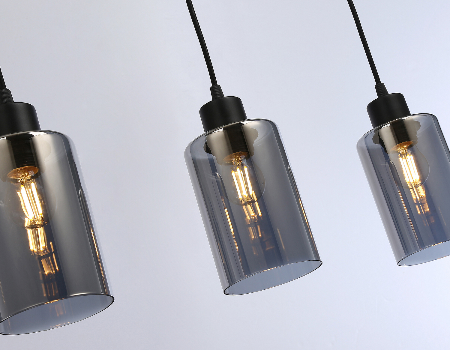 Подвесной светильник в стиле лофт TR3698/3 BK/SM черный/дымчатый E27*3 max 40W 560*100*1040