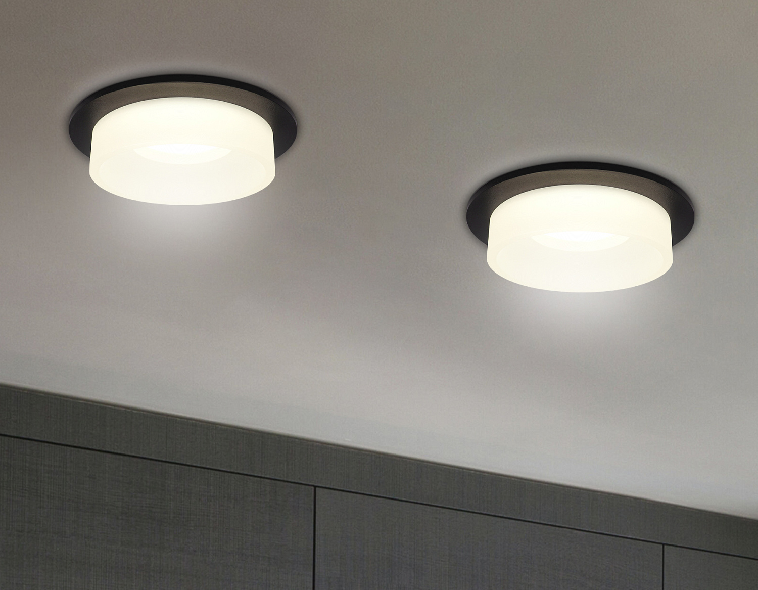 Встраиваемый точечный светильник с акрилом TN1312 SBK/FR черный песок/белый матовый GU5.3 D98*45