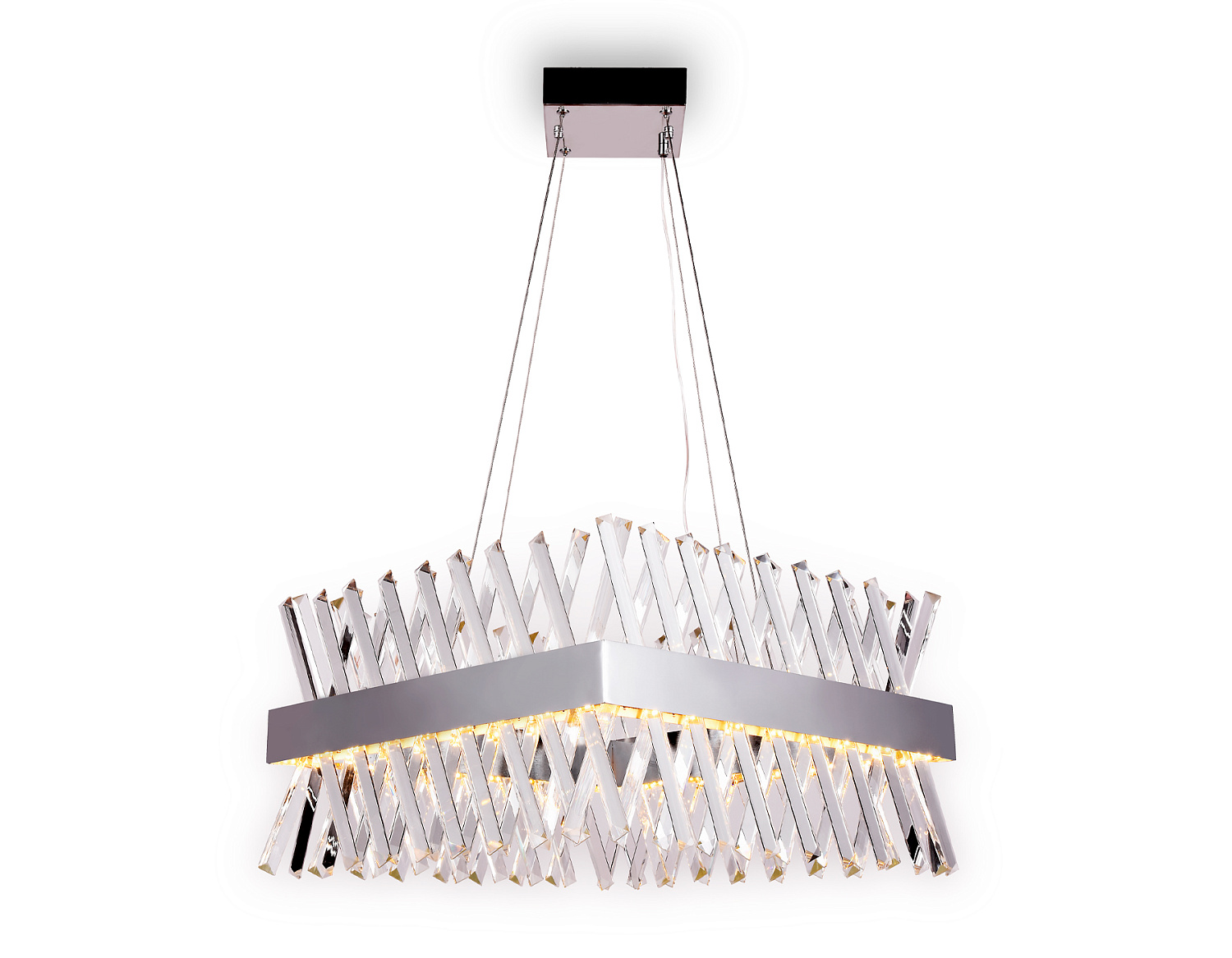 Хрустальный подвесной светодиодный светильник TR5315 CH/CL хром/прозрачный 144W 500*500*750 (Без ПДУ)