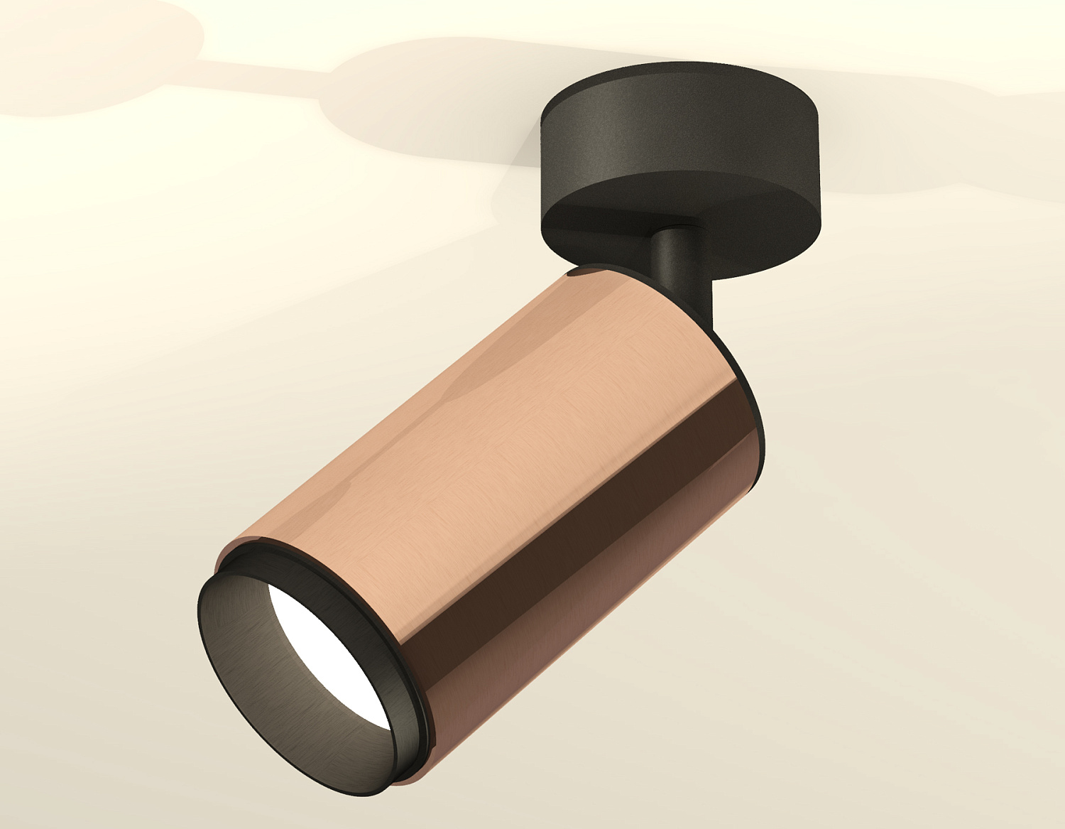 Комплект накладного поворотного светильника XM6326021 PPG/PBK золото розовое полированное/черный полированный MR16 GU5.3 (A2210, C6326, N6121)