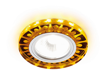 Встраиваемый точечный светильник MR16 со светодиодной подсветкой S219 WH/CH/YL матовый/хром/MR16+3W(LED YELLOW)