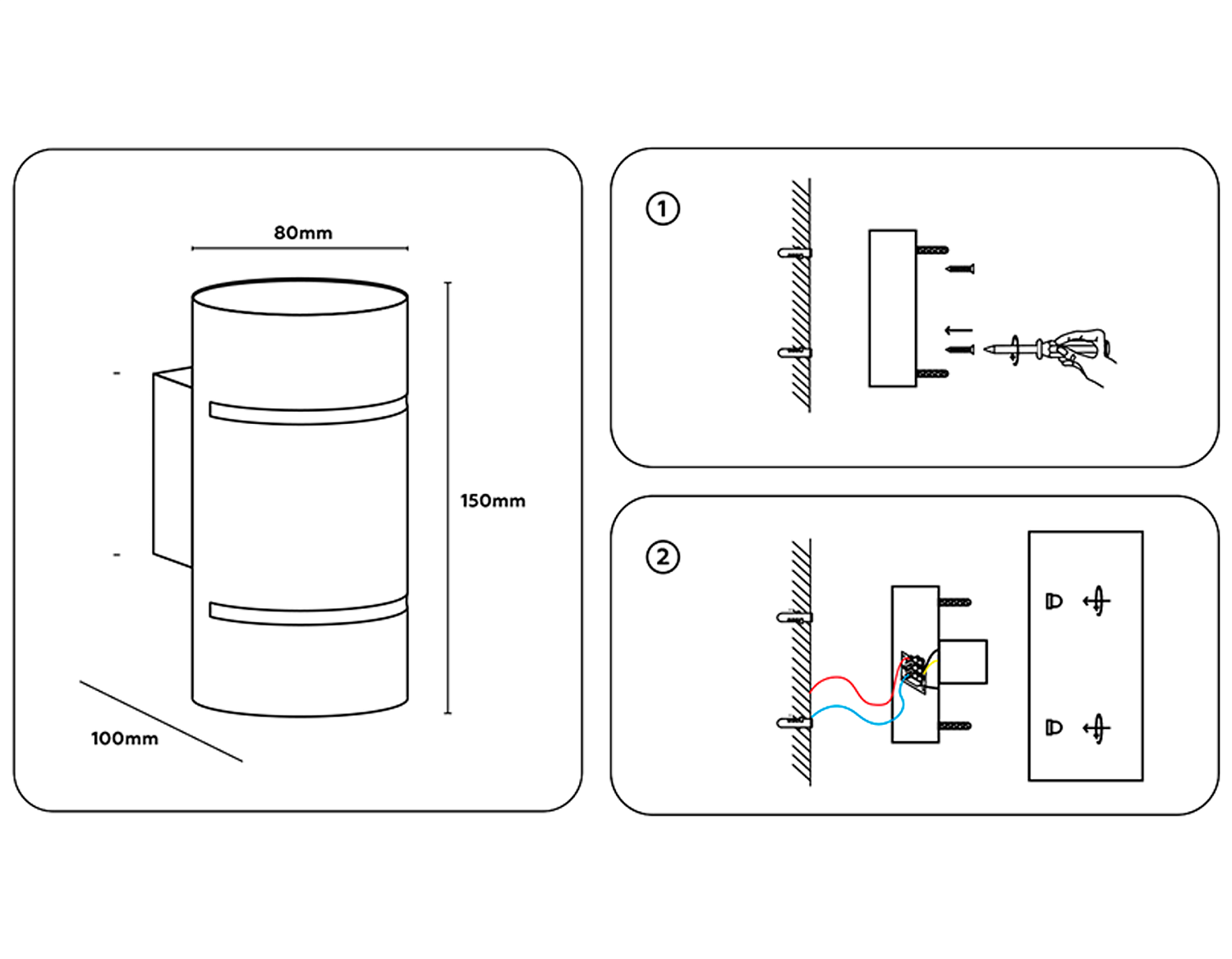 Настенный светильник со сменной лампой FW2473 BK черный G9 max 40W 150*80*100