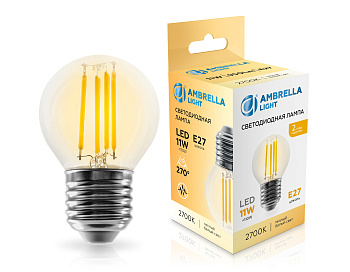Лампа светодиодная Шар G45 11W 2700K 451123 Filament LED G45 11W E27 2700K 220-240V