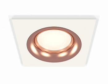 Комплект встраиваемого светильника XC7631006 SWH/PPG белый песок/золото розовое полированное MR16 GU5.3 (C7631, N7015)