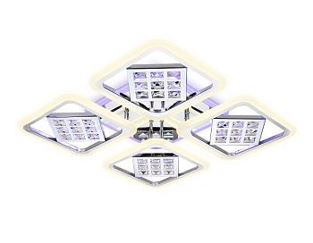Потолочный светодиодный светильник с пультом FA288/4 CH хром 116W 750*750*80 (ПДУ РАДИО 2.4G)