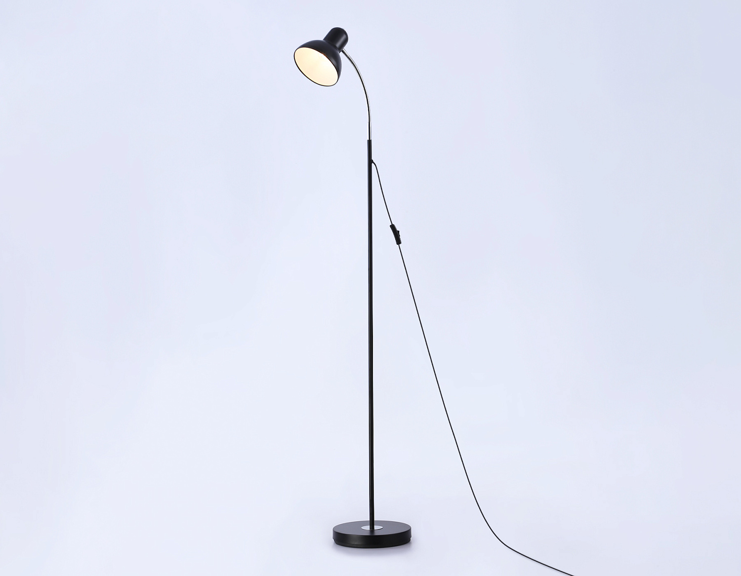 Светильник напольный с выключателем на проводе TR97656 BK черный E27 max 40W D140*1450