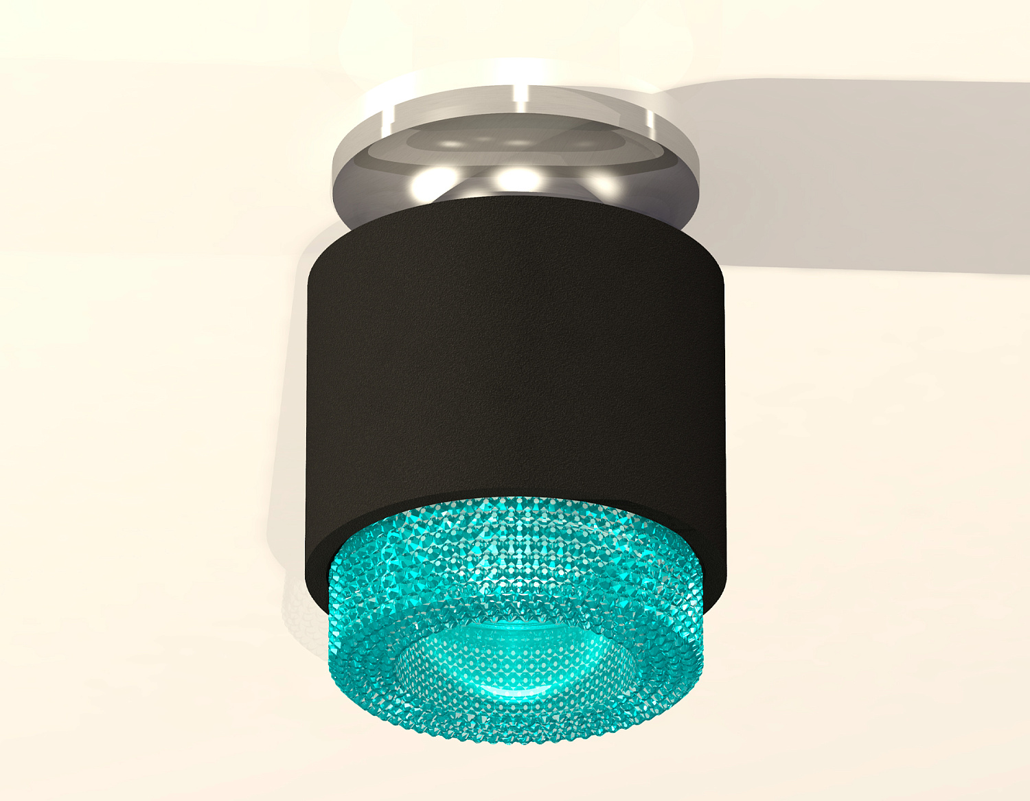 Комплект накладного светильника с композитным хрусталем XS7511082 SBK/PSL/BL черный песок/серебро полированное/голубой MR16 GU5.3 (N7927, C7511, N7194)