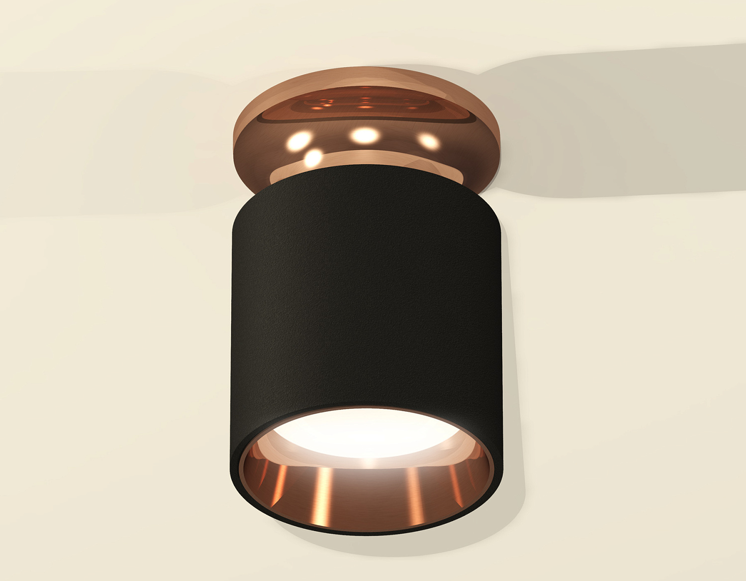 Комплект накладного светильника XS6302181 SBK/PPG черный песок/золото розовое полированное MR16 GU5.3 (N6906, C6302, N6114)