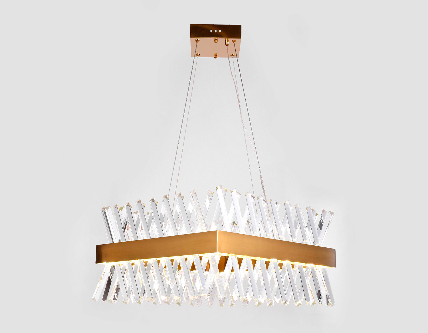 Хрустальный подвесной светодиодный светильник TR5318 GD/CL золото/прозрачный 144W 500*500*750 (Без ПДУ)