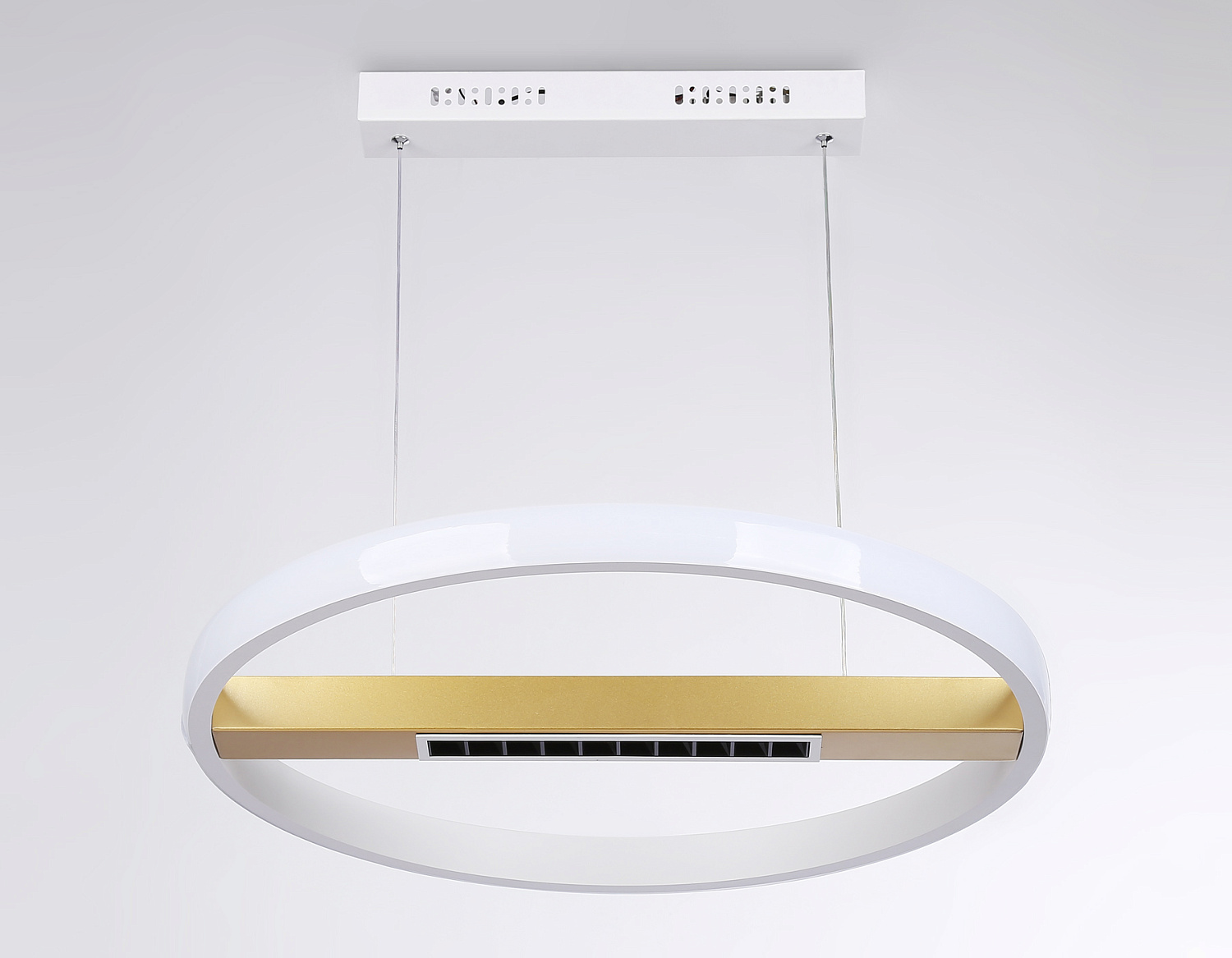 Подвесной светодиодный светильник с пультом управления FL51488 WH/GD белый/золото 62W 3000K-6400K D600*1000 (ПДУ ИК)