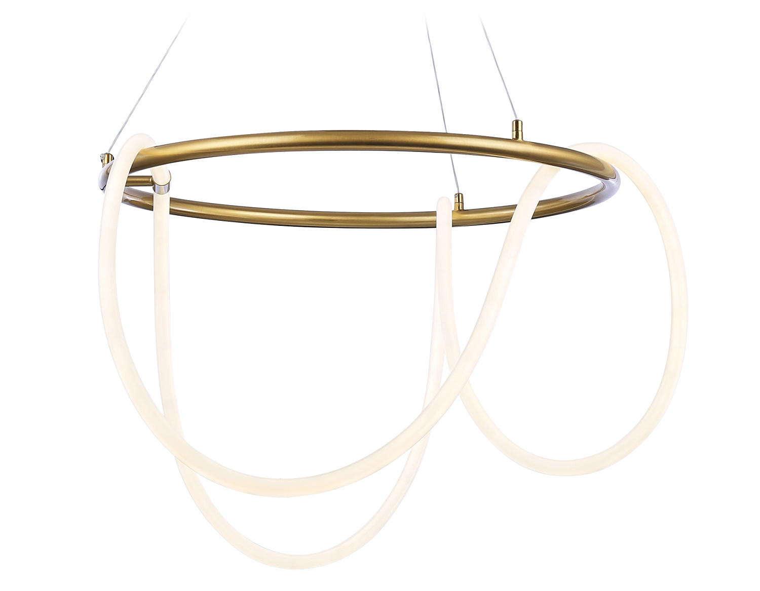 Подвесной светодиодный светильник с пультом FL10503 BS латунь 3000K/4200K/6400K 74W D600*1200 (ПДУ РАДИО 2.4G)