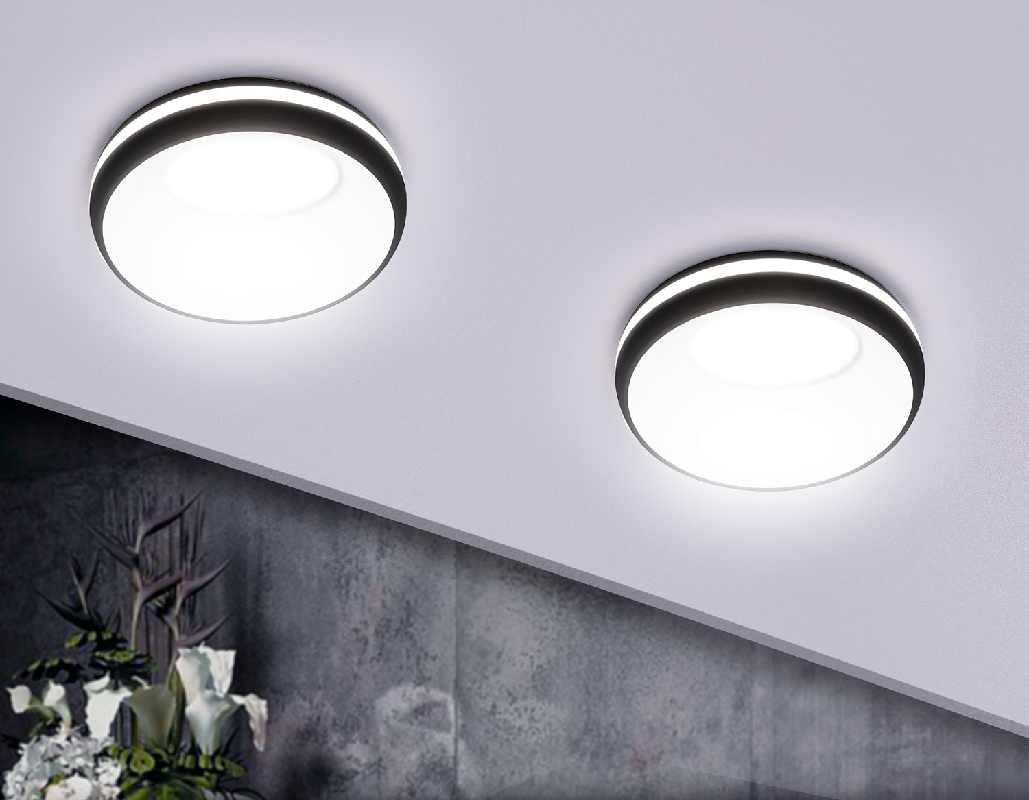 Встраиваемый точечный светильник MR16 с акрилом TN3322 SBK/FR черный песок/белый матовый GU5.3 D95*45