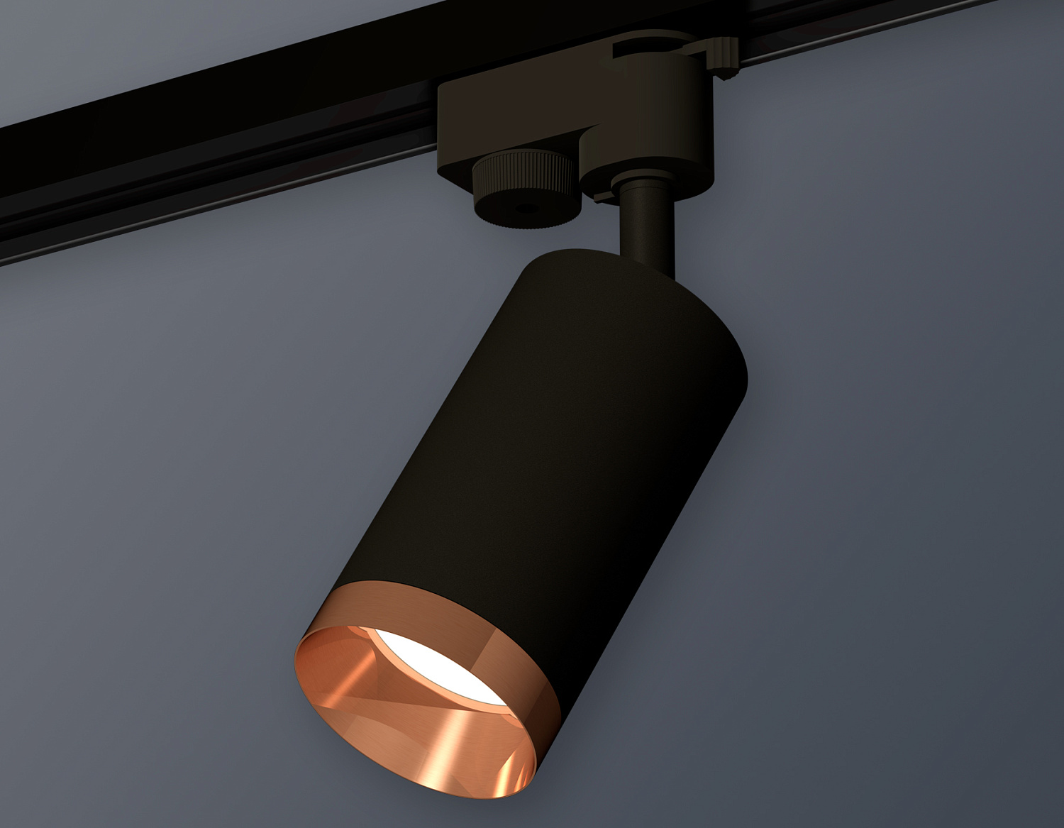 Комплект трекового однофазного светильника XT6323065 SBK/PPG черный песок/золото розовое полированное MR16 GU5.3 (A2521, C6323, N6135)