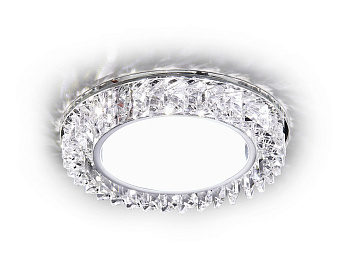 Встраиваемый точечный светильник GX53 с LED подсветкой G255 CH хром/прозрачный хрусталь GX53+3W(LED WHITE)